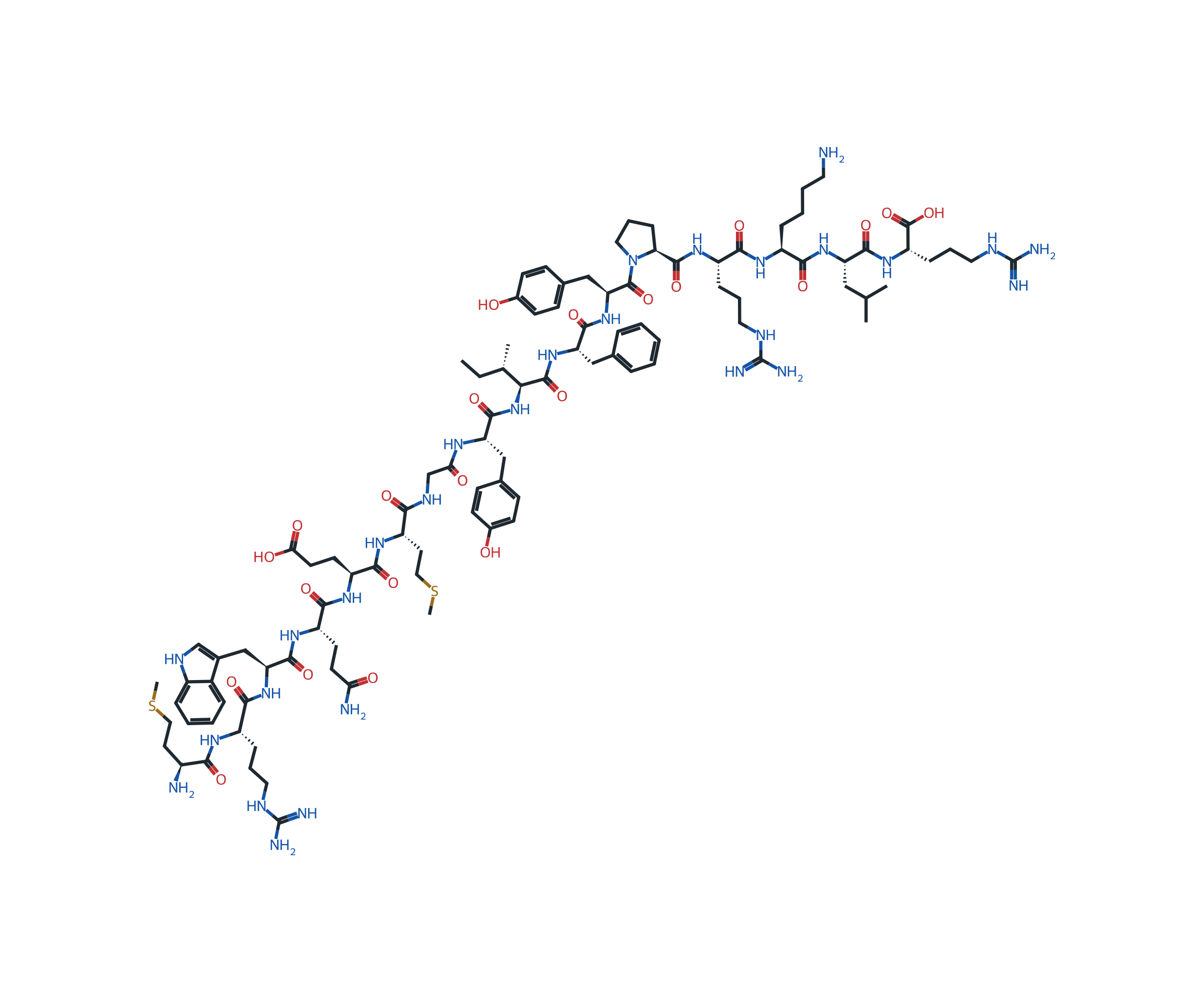 Two-dimensional structure of the 16-amino-acid MOTS-c peptide.